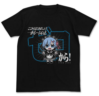 COSPA Re:ZERO -Starting Life in Another World- Rem Zero Kara T-shirt / BLACK-S 画像 1