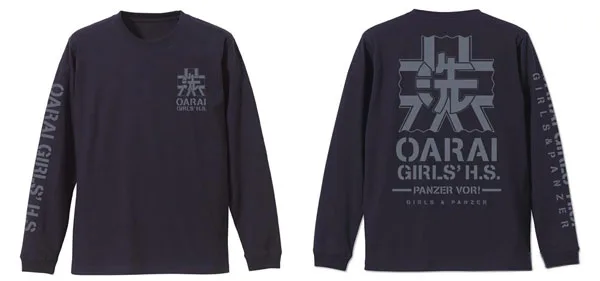 COSPA Girls und Panzer (Movie) - Oarai Girls High School Sleeve Rib Long Sleeve T-shirt / NAVY-L
