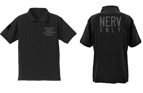 COSPA EVANGELION - "NERV" Polo Shirt / BLACK - L