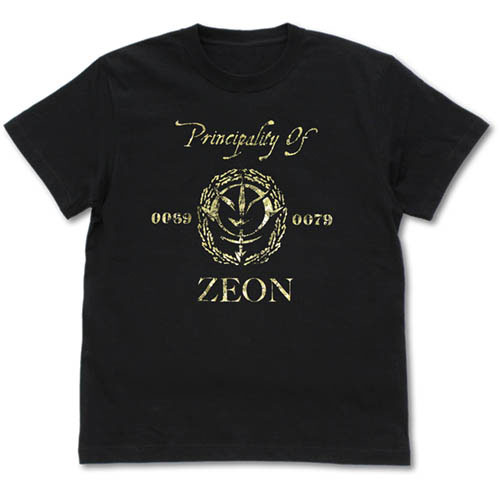 COSPA 機動戦士ガンダム ジオン ヴィンテージゴールド Tシャツ /BLACK-S 画像 1