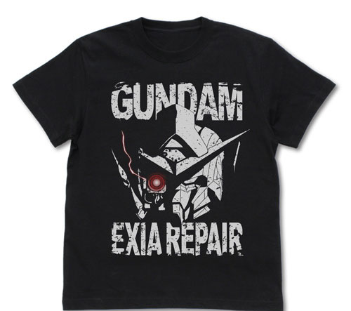 COSPA Mobile Suit Gundam 00 Gundam Exia Repair Head T-shirt /BLACK-S รูปภาพ 1