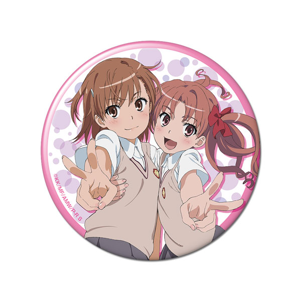 License Agent Toaru Kagaku no Railgun S Tin Badge Design 05 (Mikoto Misaka & Kuroko Shirai) รูปภาพ 1