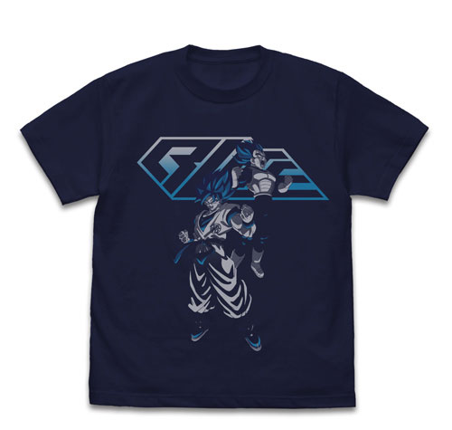 COSPA Dragon Ball Super Broly Super Saiyan Blue Goku & Vegeta T-shirt /NAVY-L