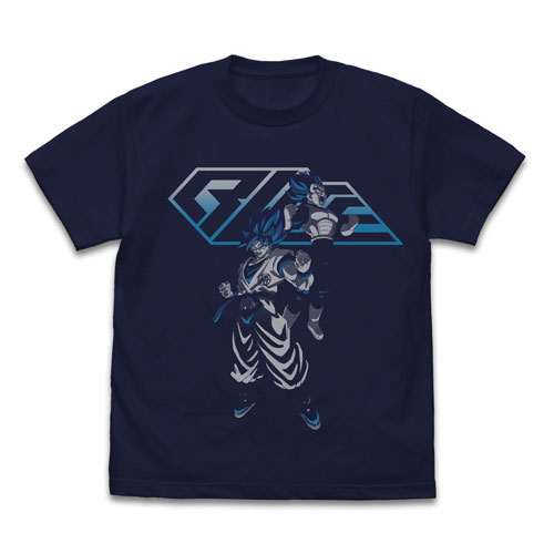 COSPA Dragon Ball Super Broly Super Saiyan Blue Goku & Vegeta T-shirt /NAVY-XL