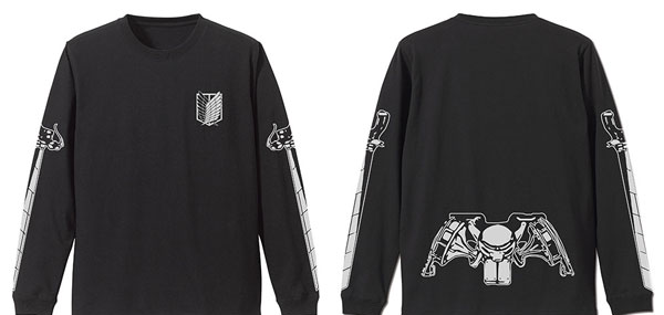 COSPA Attack on Titan Survey Corps Sleeve Rib Long Sleeve T-shirt /BLACK-S 图片 1