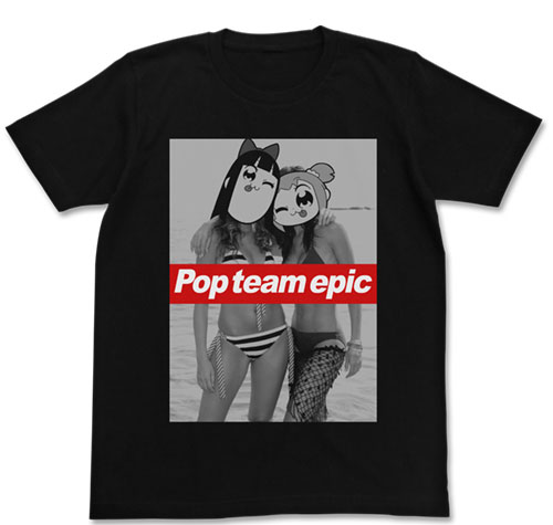 COSPA Pop Team Epic Popuko & Pipimi Swimsuit Ver. T-shirt /BLACK-XL รูปภาพ 1