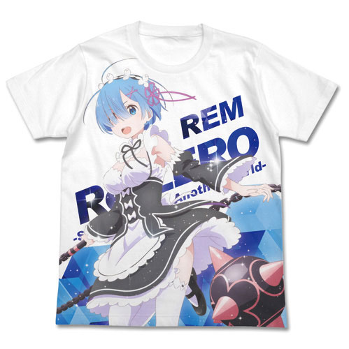 COSPA Re:ZERO -Starting Life in Another World- Rem and a Morning Star Full Graphic T-shirt /WHITE-M