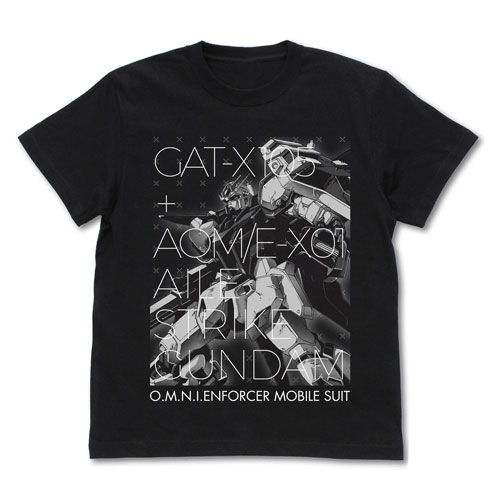COSPA 機動戦士ガンダムSEED エールストライクガンダムTシャツ/BLACK-S 画像 1