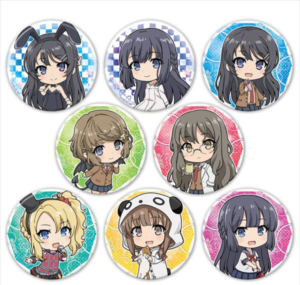 Azu Maker Seishun Buta Yarou wa Bunny Girl Senpai no Yume wo Minai Trading Tin Badge 8Pack BOX รูปภาพ 1