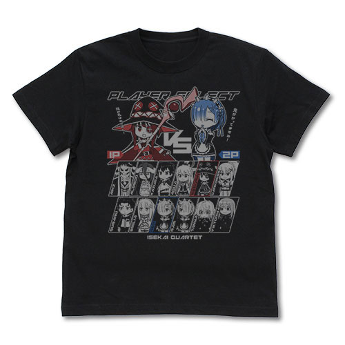 COSPA Isekai Quartet Player Select T-shirt /BLACK-M image 1