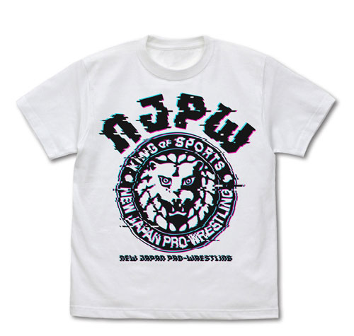 COSPA New Japan Pro Wrestling Lion Mark T-shirt Glitch Ver./WHITE-XL รูปภาพ 1