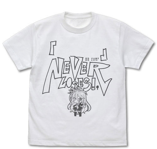 COSPA No Game No Life "Shiro"'s " "(blank) Never Loses! T-shirt /WHITE-S Bild 1
