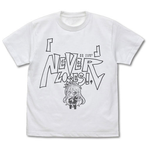 COSPA No Game No Life "Shiro"'s " "(blank) Never Loses! T-shirt /WHITE-M