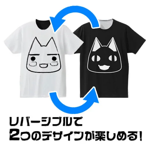 COSPA Dokodemo Issho Reversible T-shirt /WHITE x BLACK-M