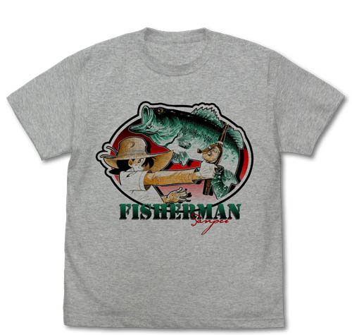 COSPA Tsurikichi Sanpei Sanpei and Black Bass T-shirt /MIX GRAY-M รูปภาพ 1