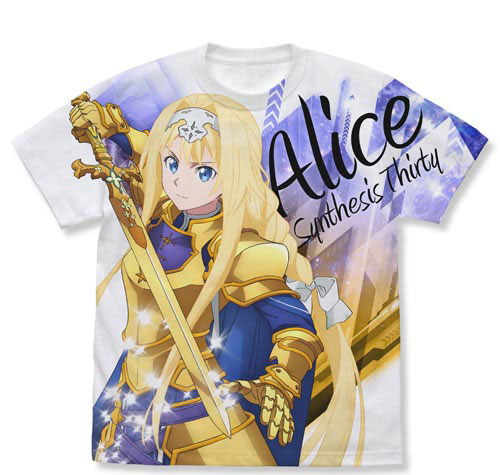 COSPA Sword Art Online Alicization Alice Synthesis Thirty Full Graphic T-shirt /WHITE-XL