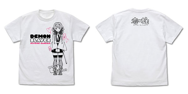COSPA Demon Slayer: Kimetsu no Yaiba Love Pillar Mitsuri Kanroji T-shirt /WHITE-M