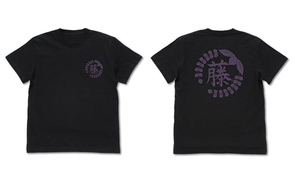 COSPA Demon Slayer: Kimetsu no Yaiba Wisteria Flower Family Emblem T-shirt /BLACK-M