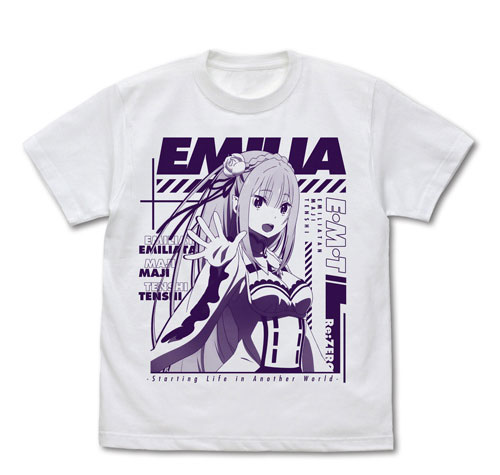 COSPA Re:ZERO -Starting Life in Another World- Emilia T-shirt Ver.2.0/WHITE-L รูปภาพ 1