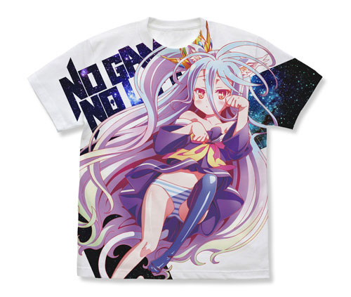 COSPA No Game No Life "Shiro" Cat-ear Ver. Full Graphic T-shirt /WHITE-M