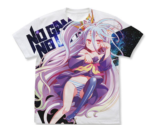 COSPA No Game No Life "Shiro" Cat-ear Ver. Full Graphic T-shirt /WHITE-XL Bild 1