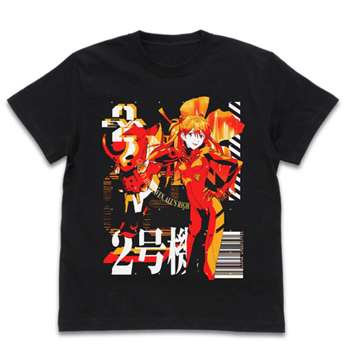 COSPA EVANGELION EVA-02 Acid Graphics T-shirt /BLACK-M