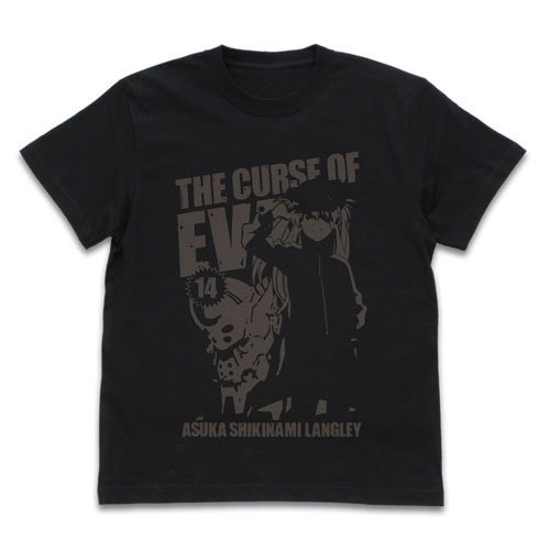 COSPA EVANGELION Asuka & EVA-02 T-shirt /BLACK-M