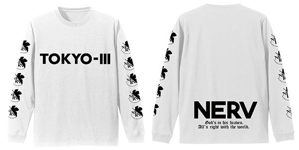COSPA EVANGELION Nerv Logo Ribbed Long-sleeve T-shirt /WHITE-S