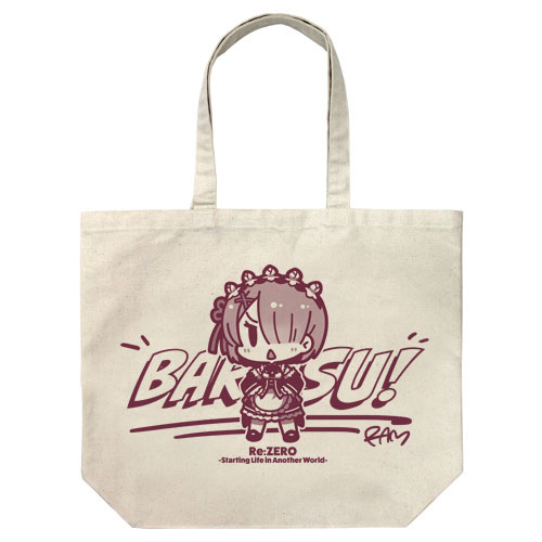 COSPA Re:ZERO -Starting Life in Another World- Ram's "Barusu!" Large Tote Bag /NATURAL