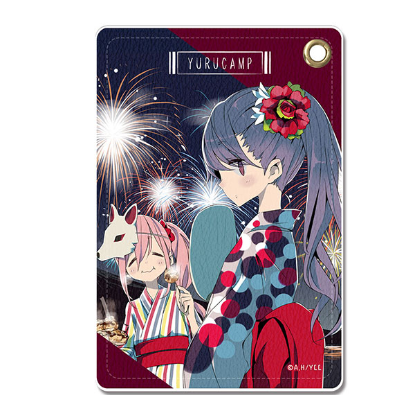 License Agent Yuru Camp Leather Pass Case Ver.2 Design 06 (Nadeshiko Kagamihara & Rin Shima) Bild 1