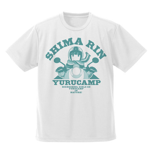 COSPA Yuru Camp Rin Shima Dry T-shirt /WHITE-M