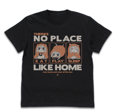 COSPA Himouto! Umaru-chan R Umaru no Yappari Ouchi ga Ichiban T-shirt /BLACK-XL