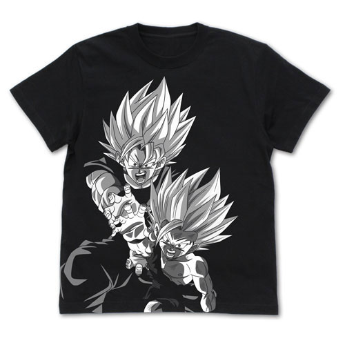 COSPA Dragon Ball Z Father-Son Kamehameha All Print T-shirt /BLACK-S