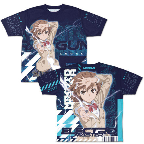 COSPA Toaru Kagaku no Railgun T Mikoto Misaka Double-sided Full Graphic T-shirt /S
