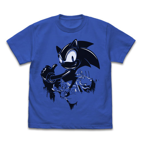 COSPA Sonic the Hedgehog Sonic Wall Paint T-shirt /ROYAL BLUE-S Bild 1
