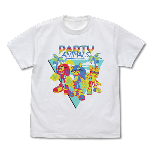 COSPA Sonic the Hedgehog Sonic PARTY ANIMALS Full Color T-shirt /WHITE-S