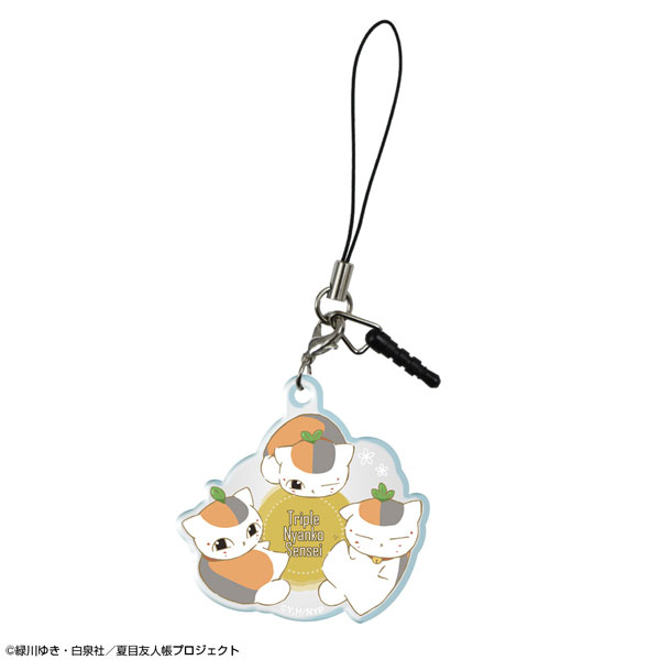 License Agent Natsume Yuujinchou Acrylic Earphone Jack Accessory Design 04 (Triple Nyanko Sensei /A)