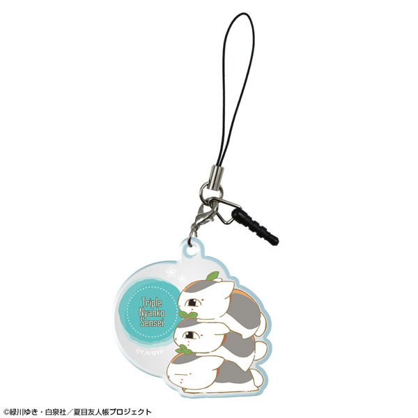 License Agent Natsume's Book of Friends Acrylic Earphone Jack Accessory Design 05 (Triple Nyanko Sensei /B)