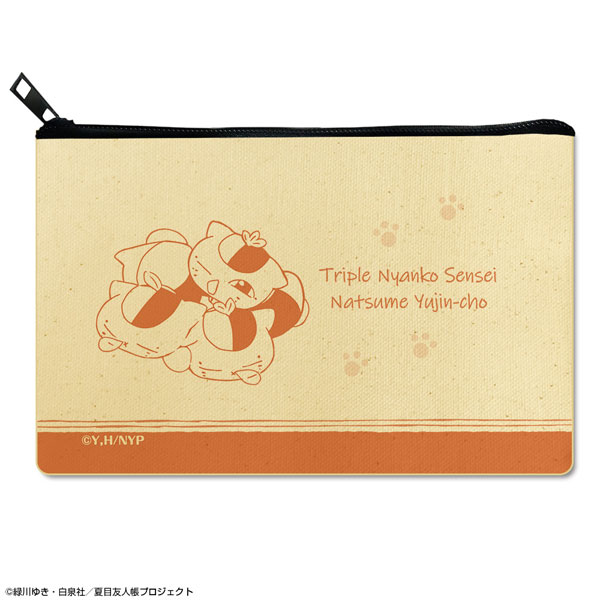 License Agent Natsume's Book of Friends Flat Pouch Ver.2 Design 02 (Triple Nyanko Sensei /A)