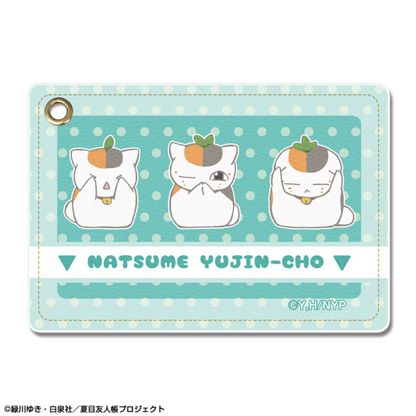 License Agent Natsume Yuujinchou Leather Pass Case Ver.2 Design 04 (Triple Nyanko Sensei /B)