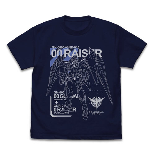 COSPA Mobile Suit Gundam 00 00 Raiser T-shirt /NAVY-S รูปภาพ 1