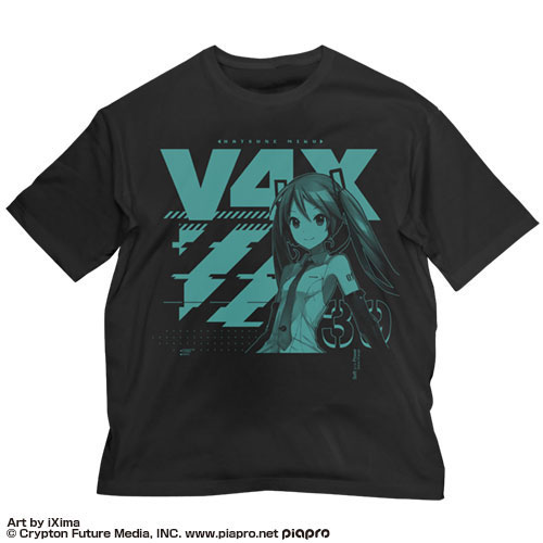 COSPA Hatsune Miku V4X Big Silhouette T-shirt /BLACK-XL
