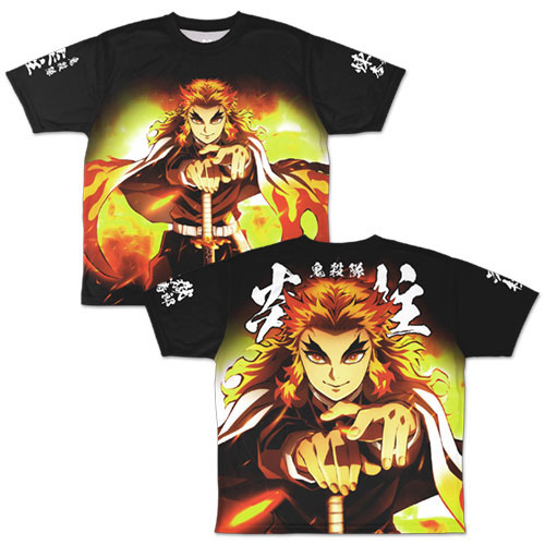 COSPA Demon Slayer: Kimetsu no Yaiba Mugen Train Arc Kyojuro Rengoku Double-sided Full Graphic T-shirt /M imagen 1