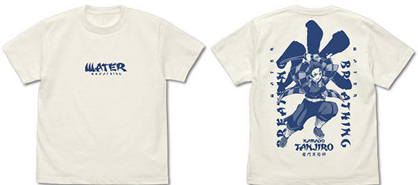 COSPA Demon Slayer: Kimetsu no Yaiba Mugen Train Arc Water Breathing Tanjiro Kamado T-shirt /VANILLA WHITE-S รูปภาพ 1