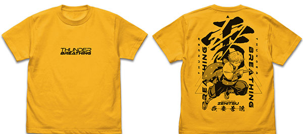 COSPA Demon Slayer: Kimetsu no Yaiba Mugen Train Arc Thunder Breathing Zenitsu Agatsuma T-shirt /GOLD-L Bild 1