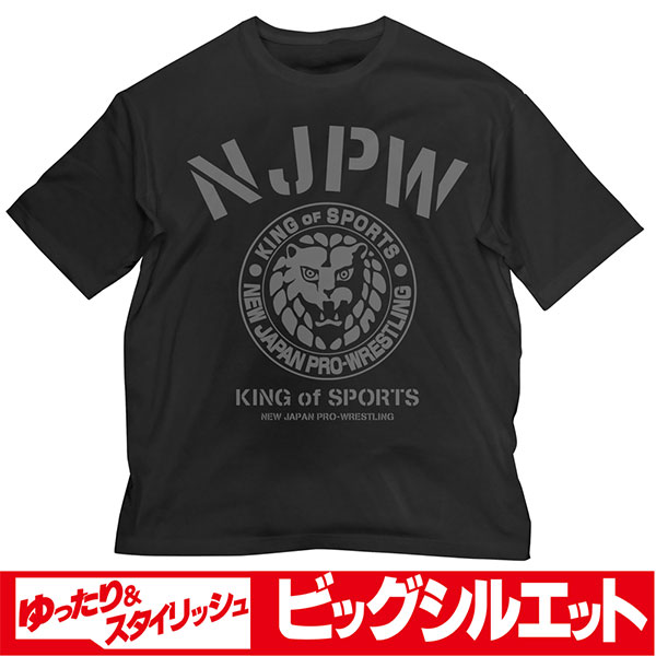 COSPA New Japan Pro Wrestling Lion Mark Big Silhouette T-shirt /BLACK-XL