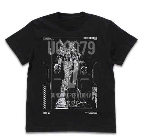 COSPA Mobile Suit Gundam Operation V RX-78-2 Gundam T-shirt /BLACK-XL รูปภาพ 1