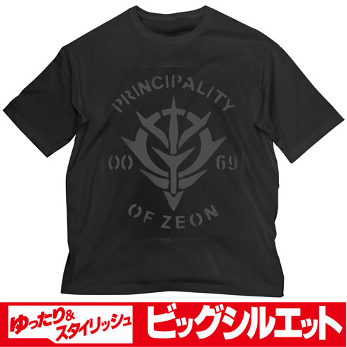 COSPA Mobile Suit Gundam Zeon Big Silhouette T-shirt /BLACK-XL gambar 1