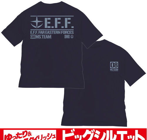 COSPA Mobile Suit Gundam The 08th MS Team Big Silhouette T-shirt /NAVY-L รูปภาพ 1