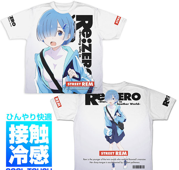 COSPA Re:ZERO -Starting Life in Another World- Rem Cool-Feel Double-sided Full Graphic T-shirt Street Fashion Ver./XL รูปภาพ 1